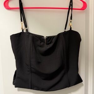 White fox Boutique Black Corset Top